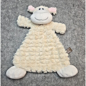 Demdaco Cream Cow Plush Lovey 11 Inch Rattle Baby Toy Security Blanket